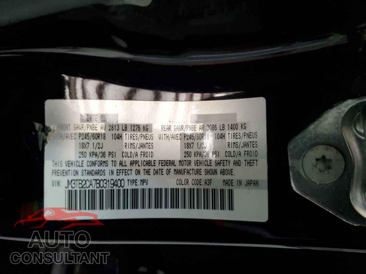 MAZDA CX-9 2011 - JM3TB2CA7B0319400