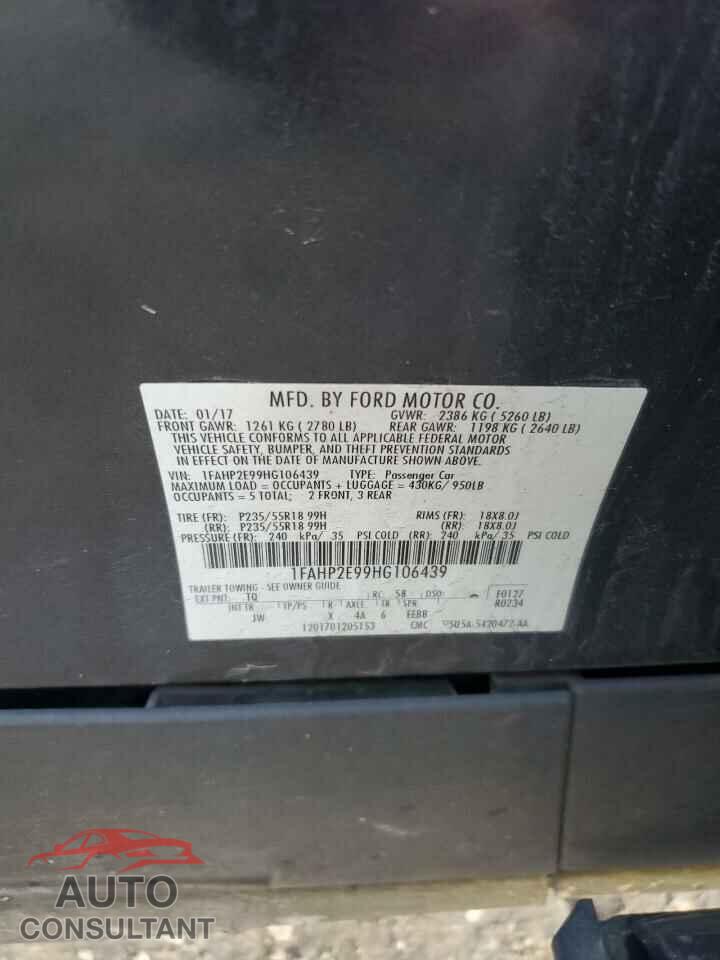 FORD TAURUS 2017 - 1FAHP2E99HG106439