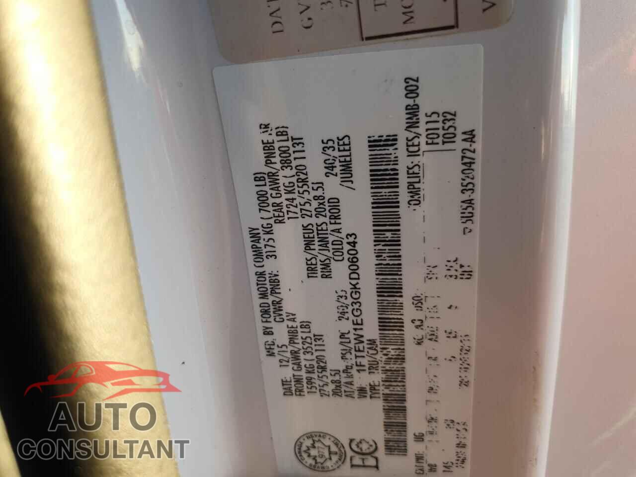 FORD F-150 2016 - 1FTEW1EG3GKD06043