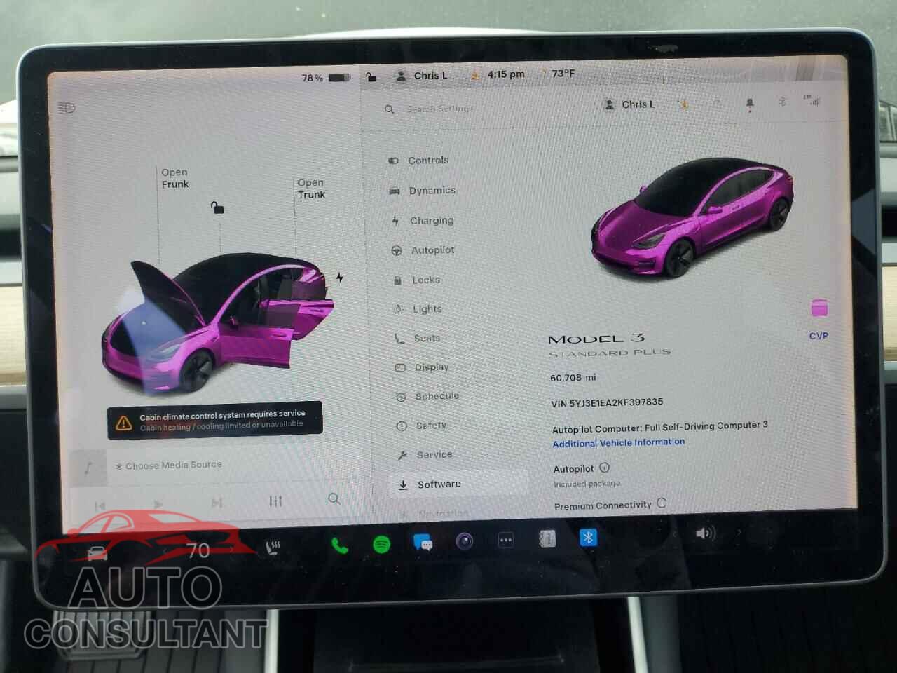 TESLA MODEL 3 2019 - 5YJ3E1EA2KF397835