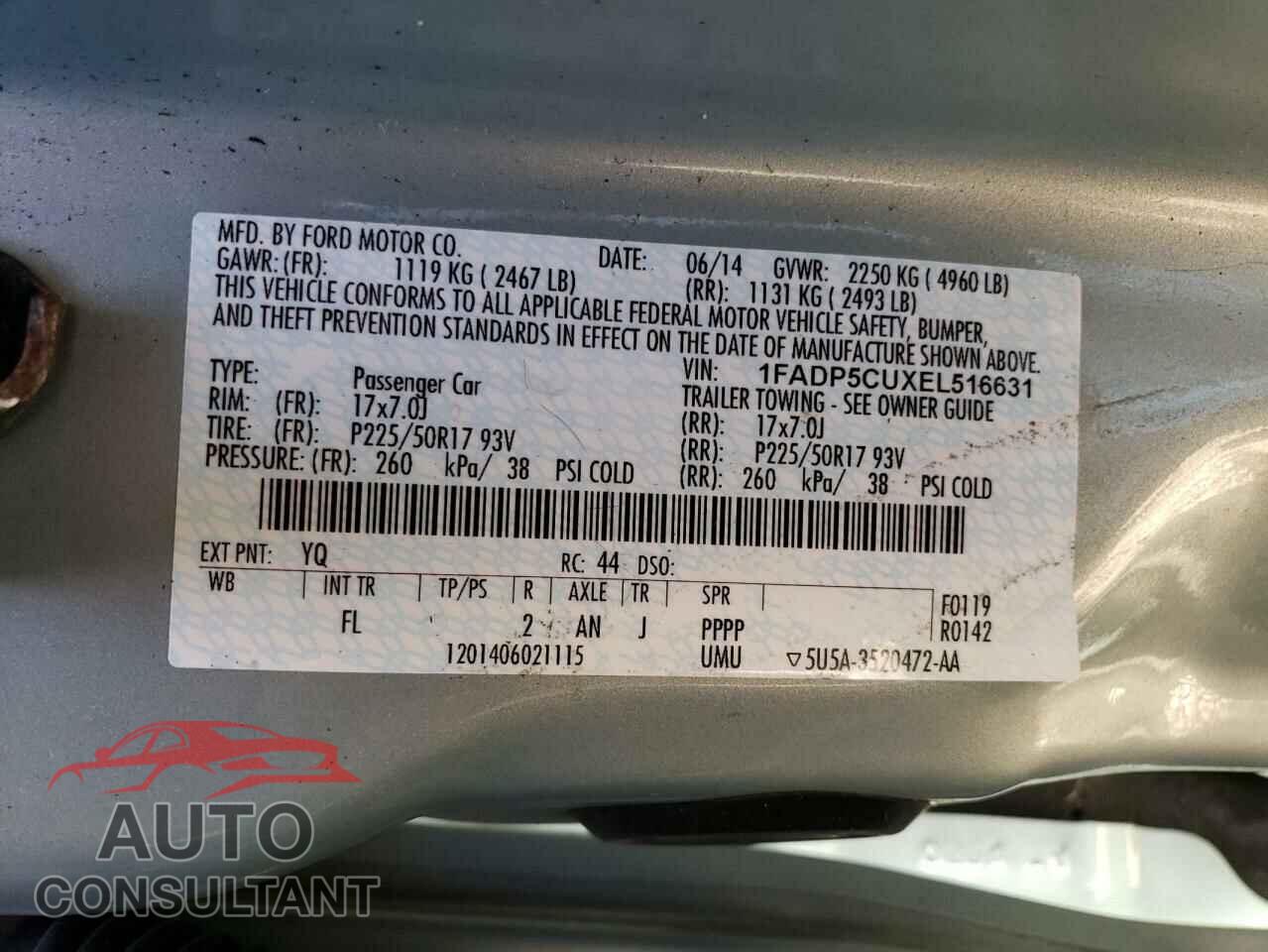 FORD CMAX 2014 - 1FADP5CUXEL516631