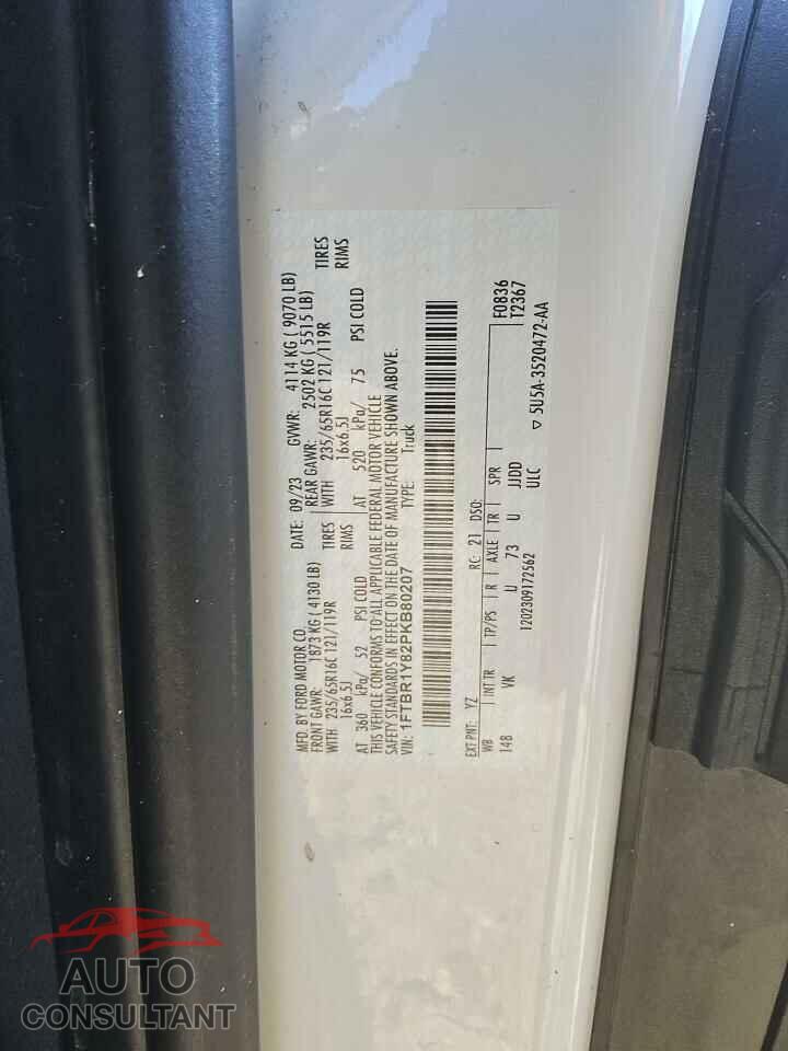 FORD TRANSIT 2023 - 1FTBR1Y82PKB80207