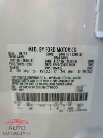 FORD EDGE 2013 - 2FMDK3KC6DBC78633
