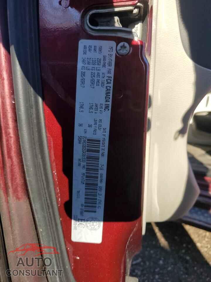 DODGE CARAVAN 2016 - 2C4RDGBG5GR391533