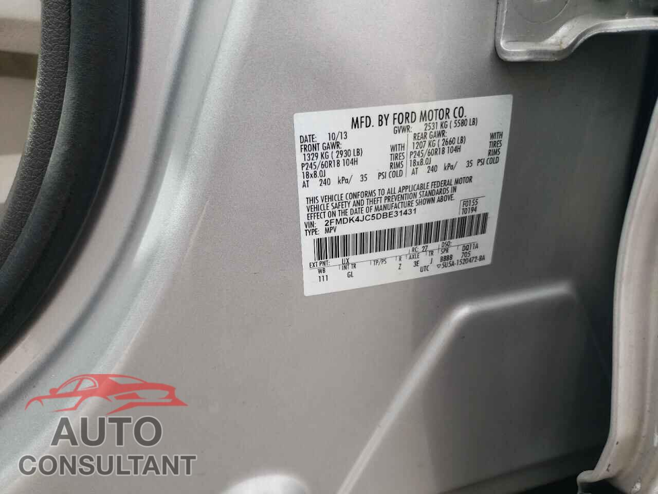 FORD EDGE 2013 - 2FMDK4JC5DBE31431