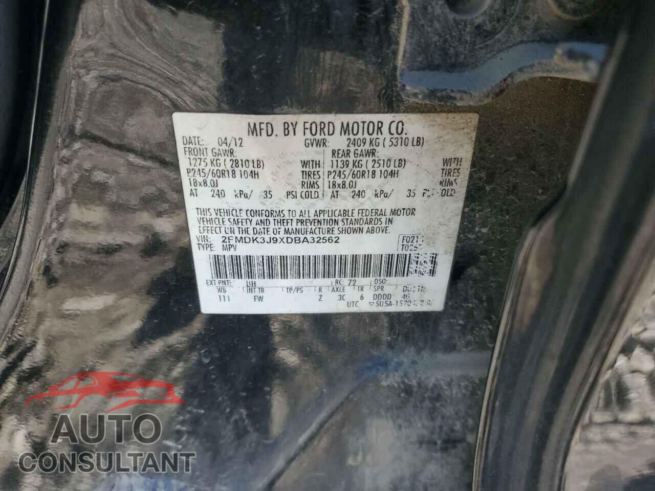 FORD EDGE 2013 - 2FMDK3J9XDBA32562