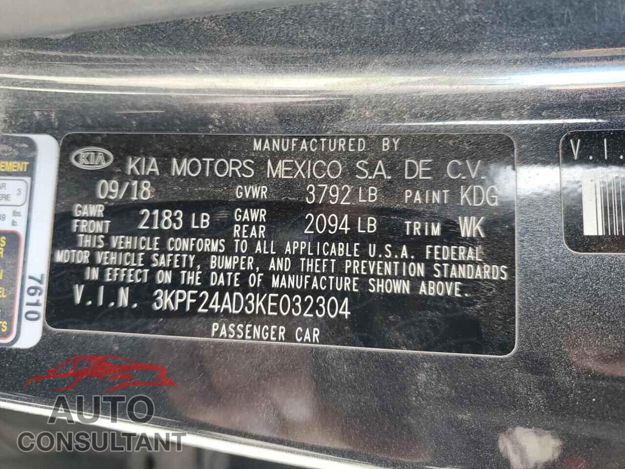 KIA FORTE 2019 - 3KPF24AD3KE032304