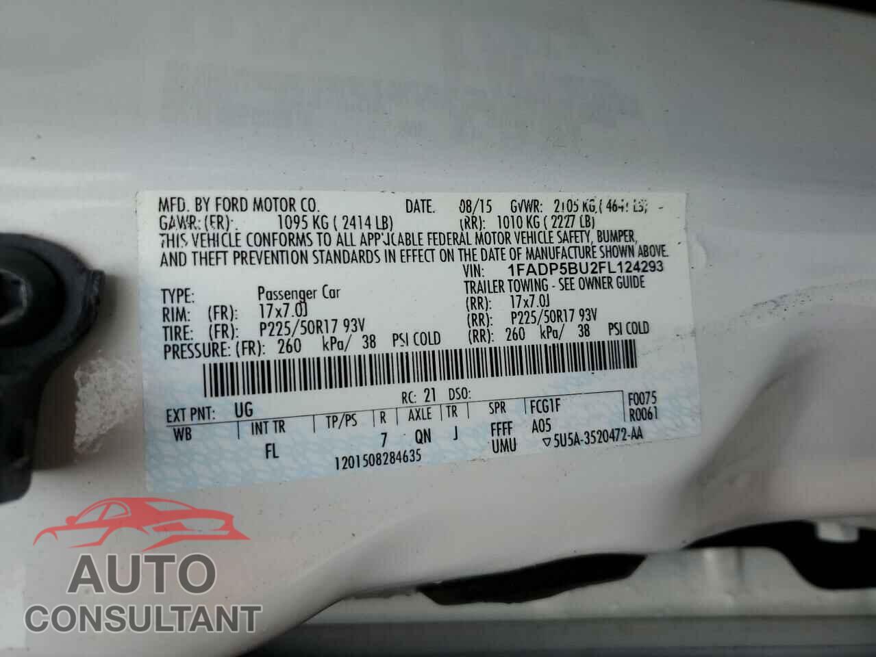 FORD CMAX 2015 - 1FADP5BU2FL124293