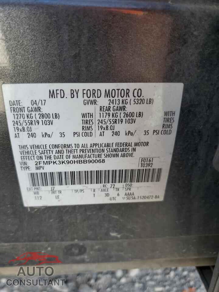 FORD EDGE 2017 - 2FMPK3K90HBB90068