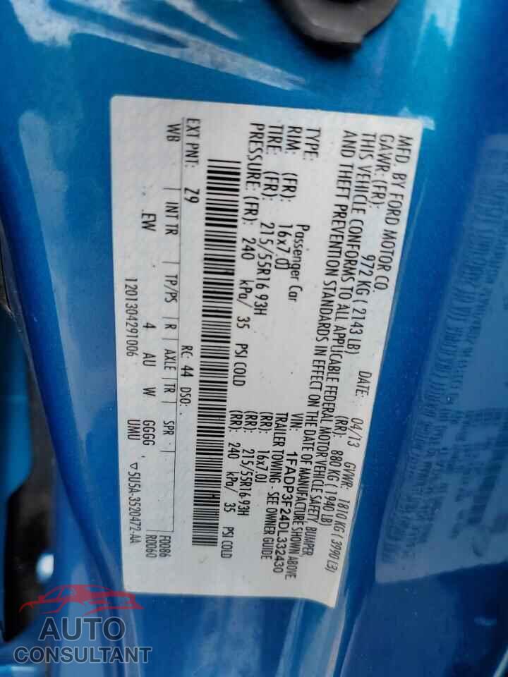 FORD FOCUS 2013 - 1FADP3F24DL332430