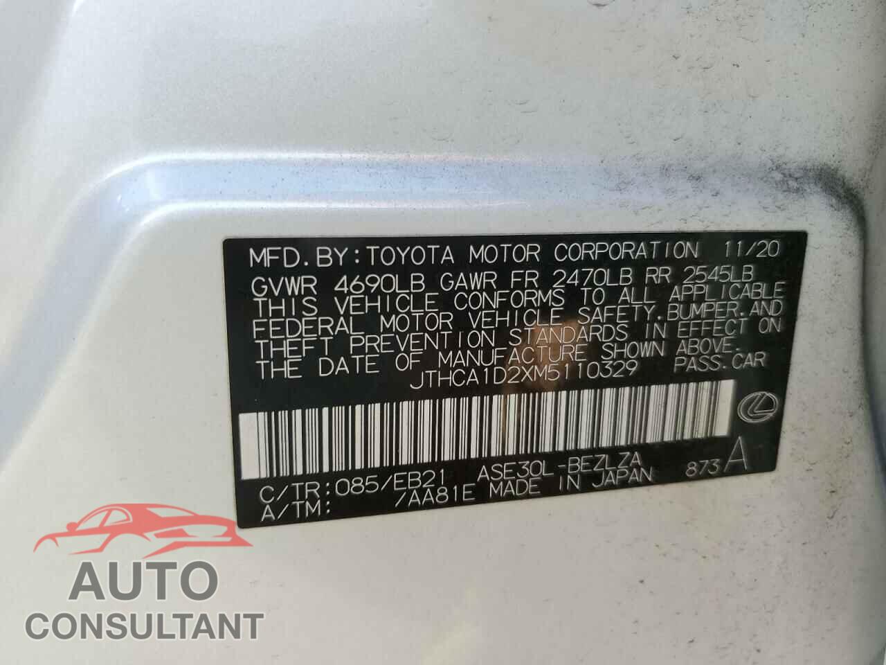 LEXUS IS 2021 - JTHCA1D2XM5110329