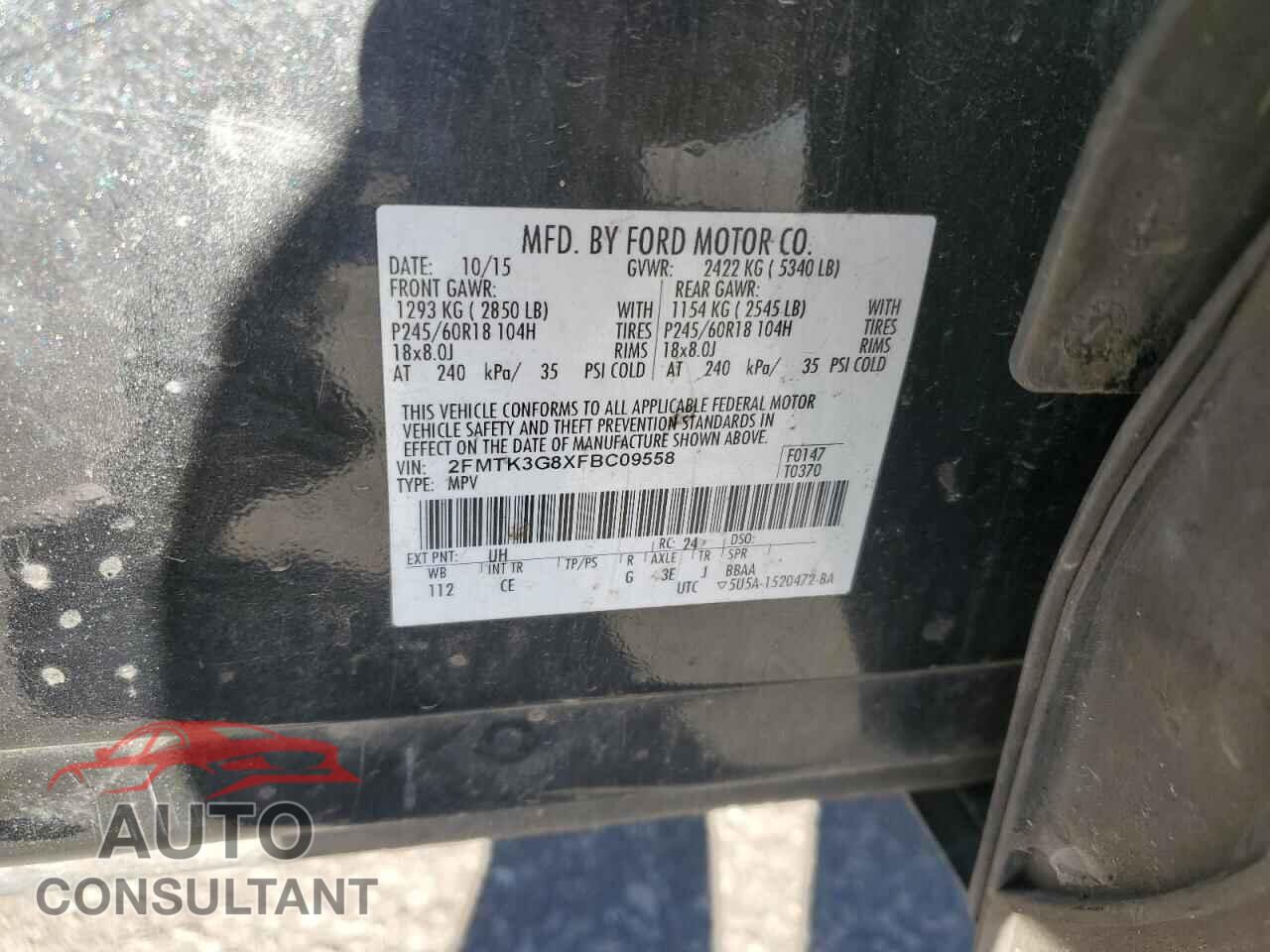 FORD EDGE 2015 - 2FMTK3G8XFBC09558