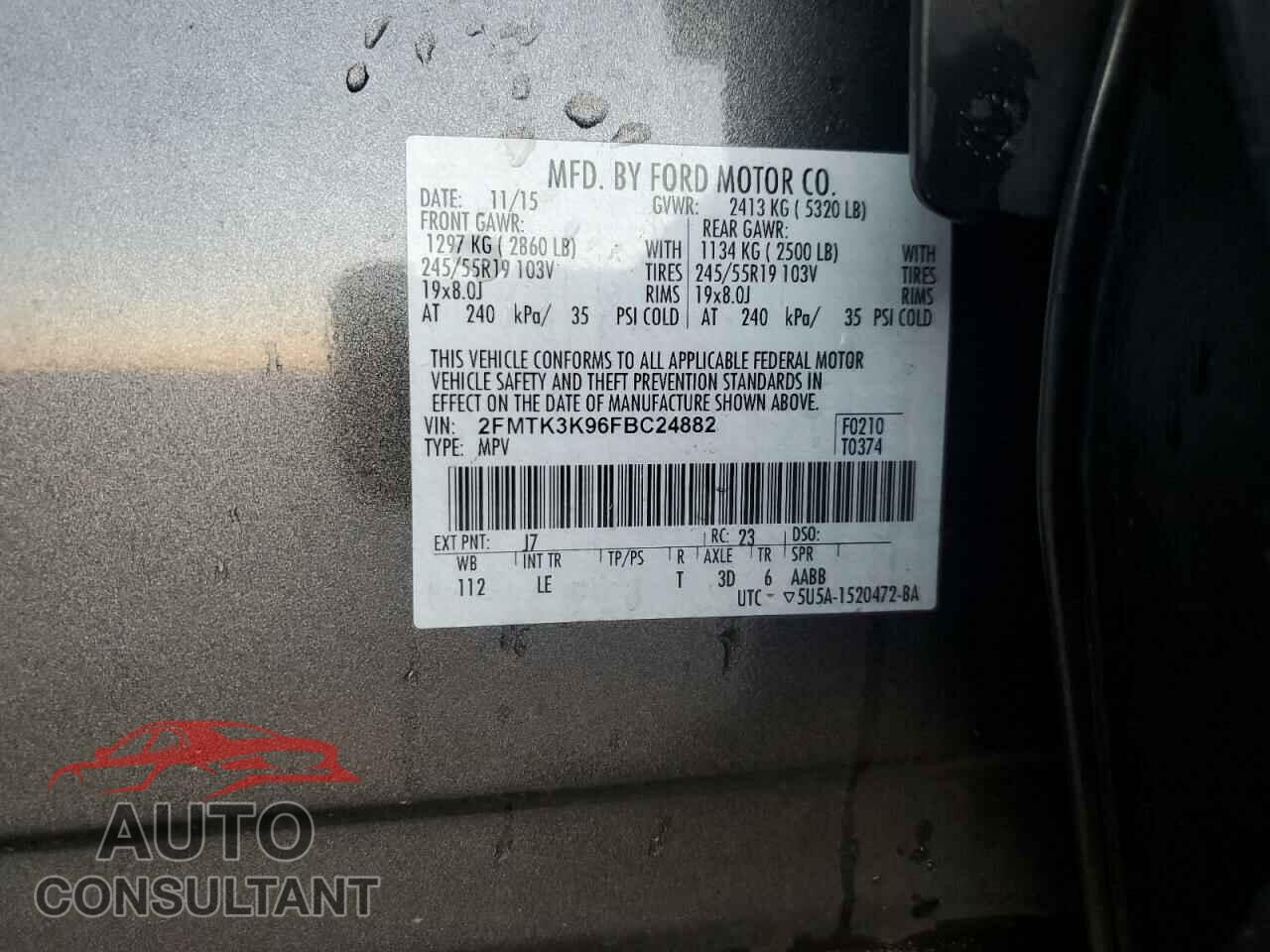 FORD EDGE 2015 - 2FMTK3K96FBC24882
