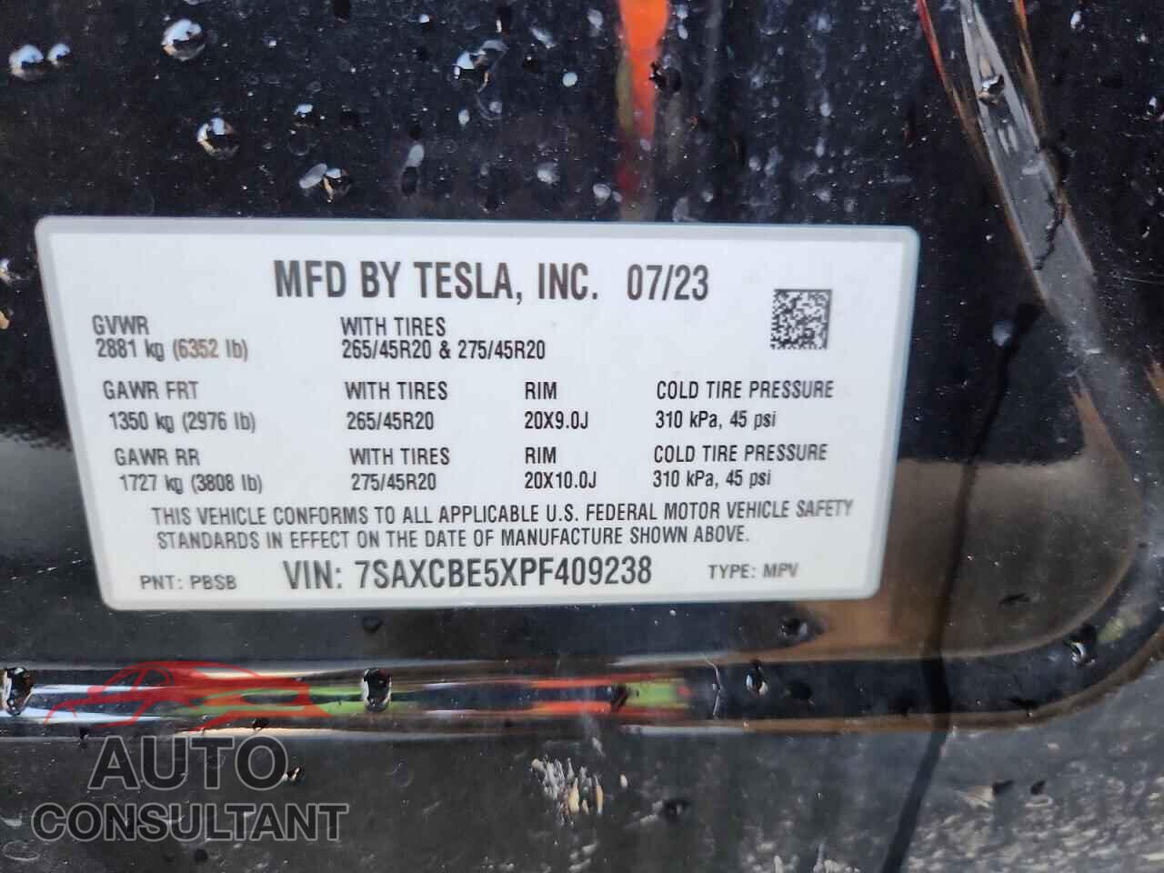 TESLA MODEL X 2023 - 7SAXCBE5XPF409238