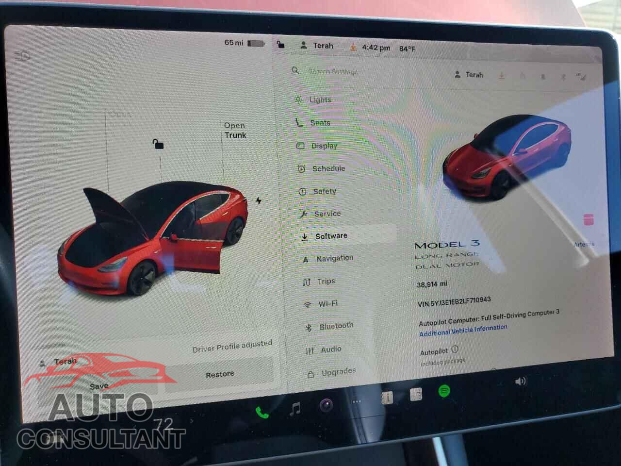 TESLA MODEL 3 2020 - 5YJ3E1EB2LF710943