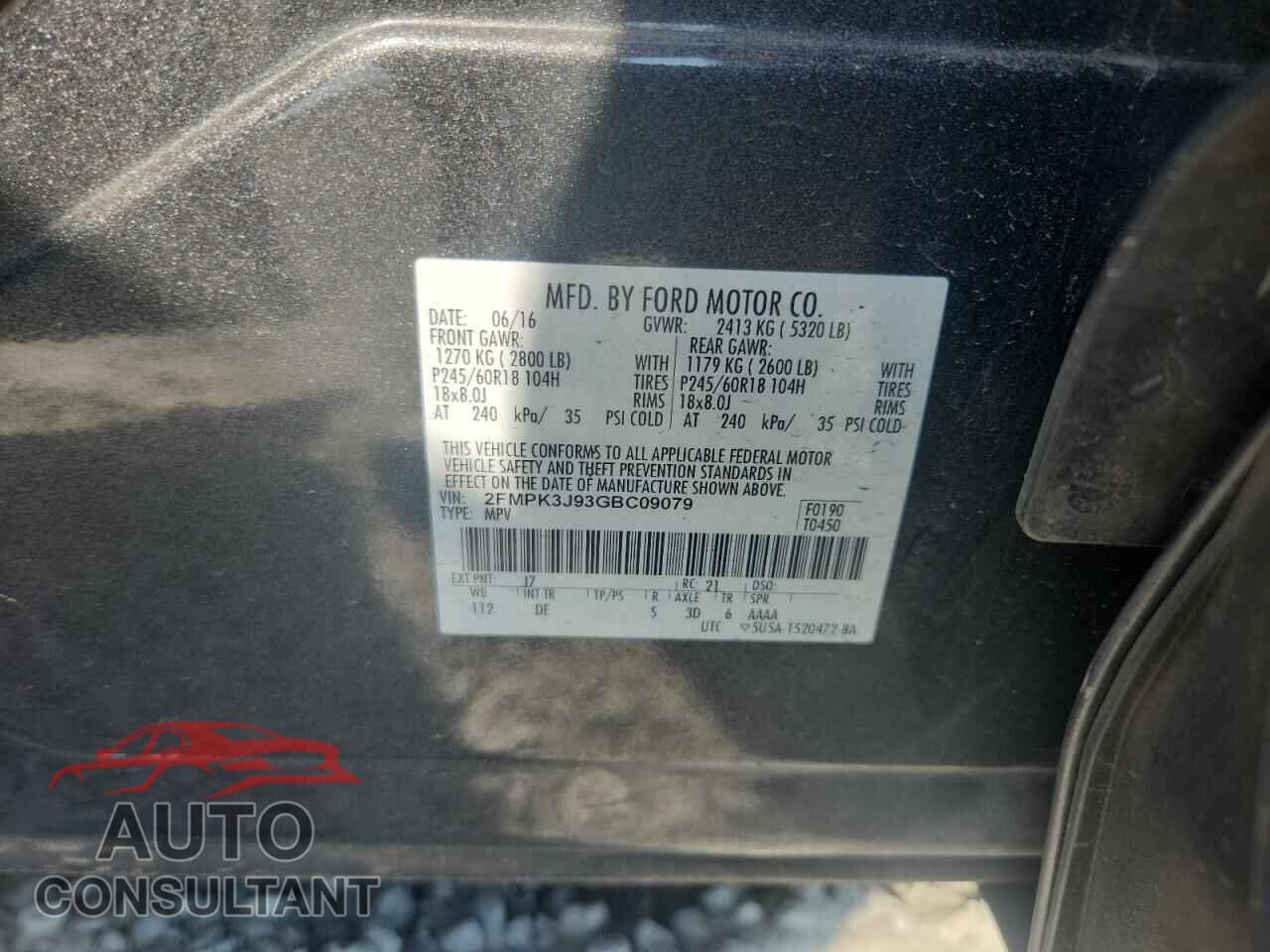FORD EDGE 2016 - 2FMPK3J93GBC09079