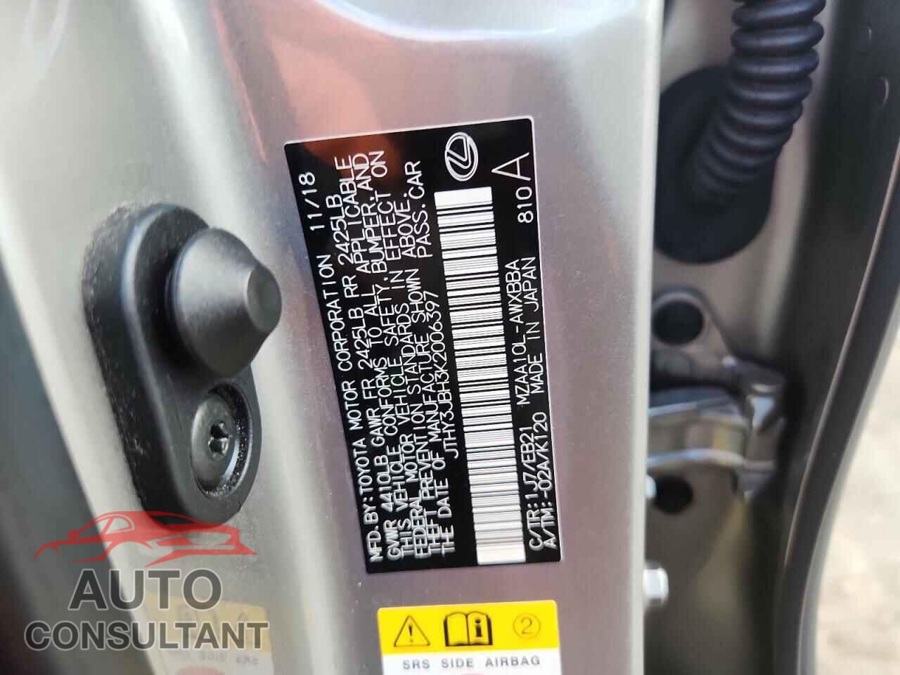 LEXUS UX 200 2019 - JTHY3JBH3K2006397