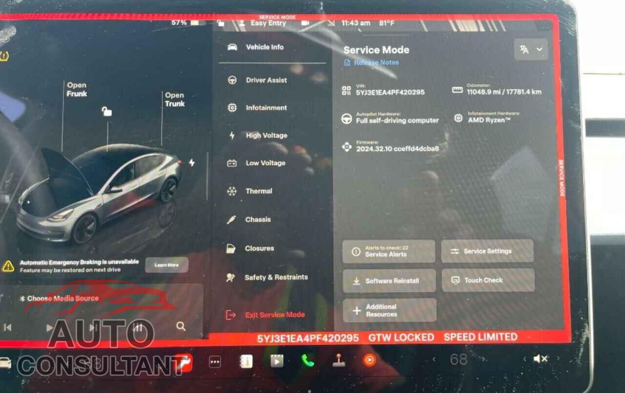 TESLA MODEL 3 2023 - 5YJ3E1EA4PF420295