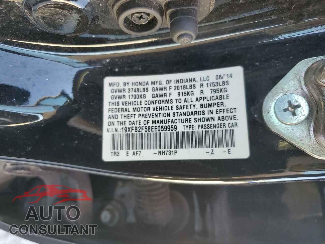 HONDA CIVIC 2014 - 19XFB2F58EE059959
