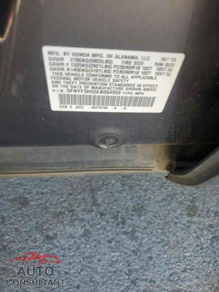 HONDA PILOT 2014 - 5FNYF3H55EB004959