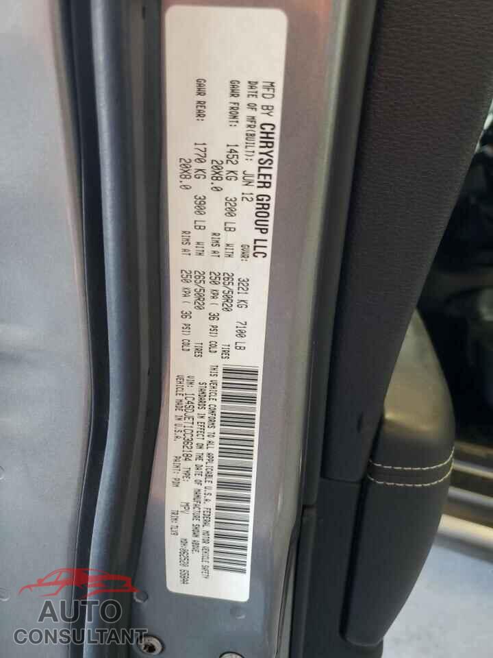 DODGE DURANGO 2012 - 1C4SDJET1CC362184
