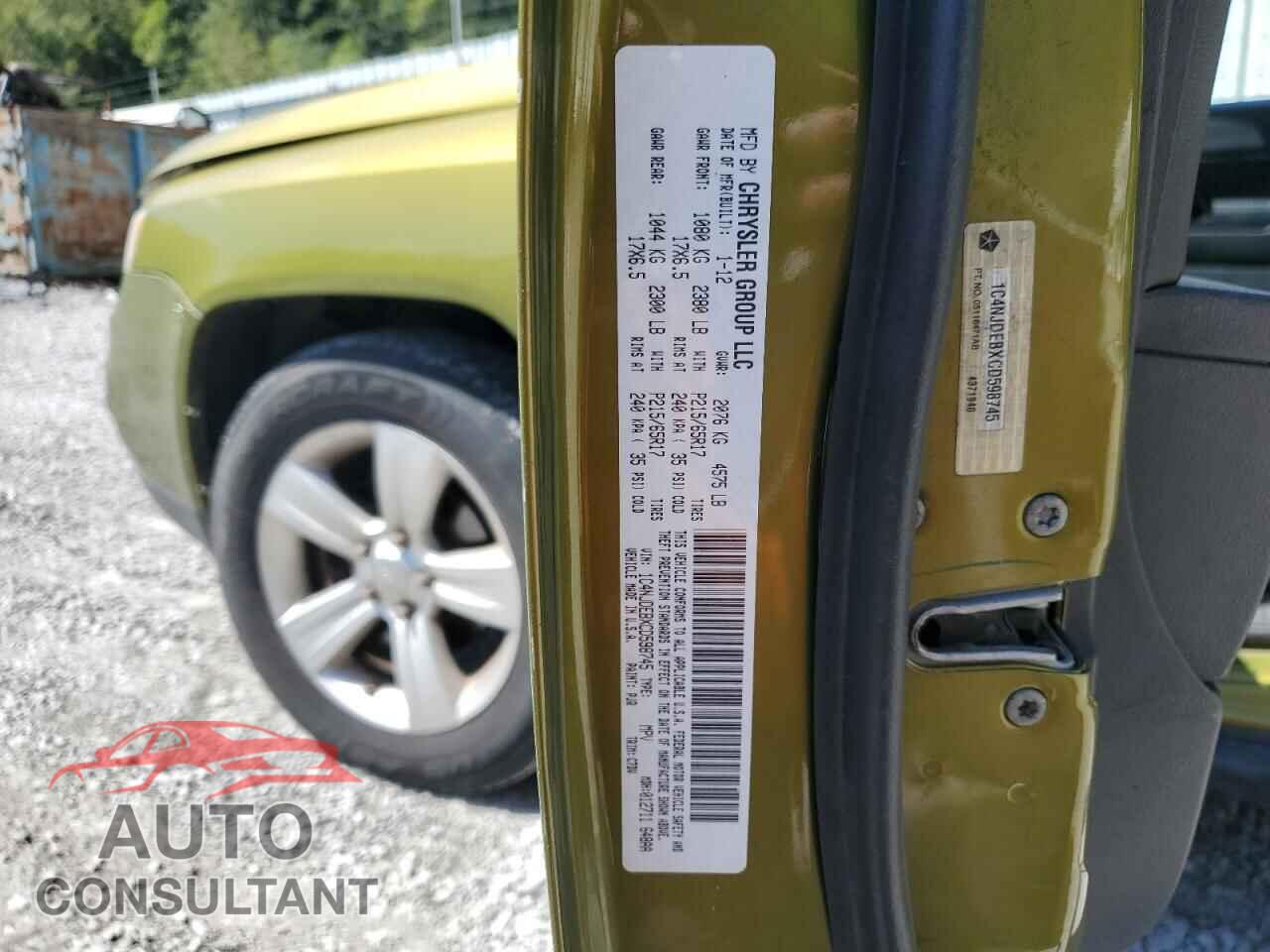 JEEP COMPASS 2012 - 1C4NJDEBXCD598745