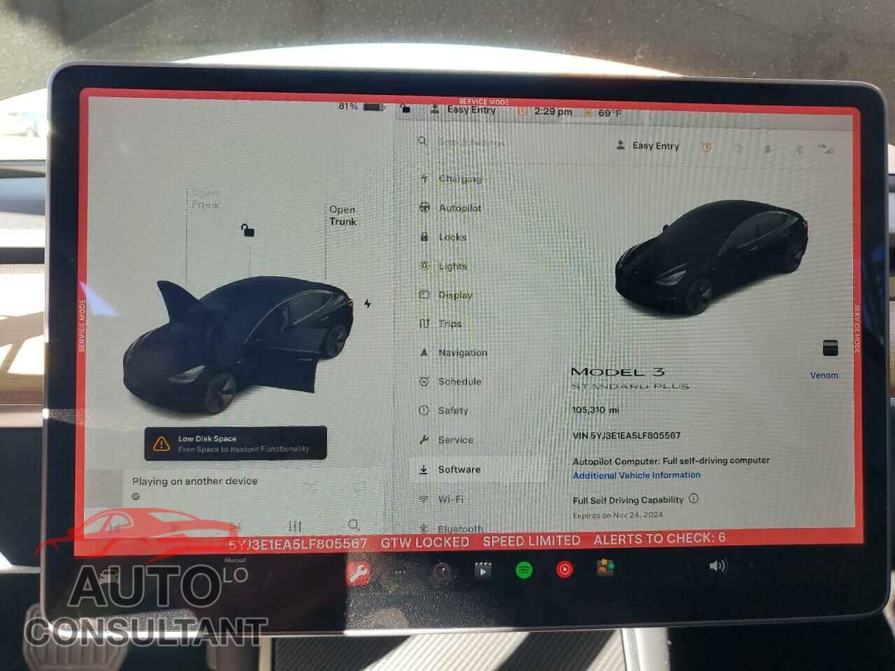 TESLA MODEL 3 2020 - 5YJ3E1EA5LF805567