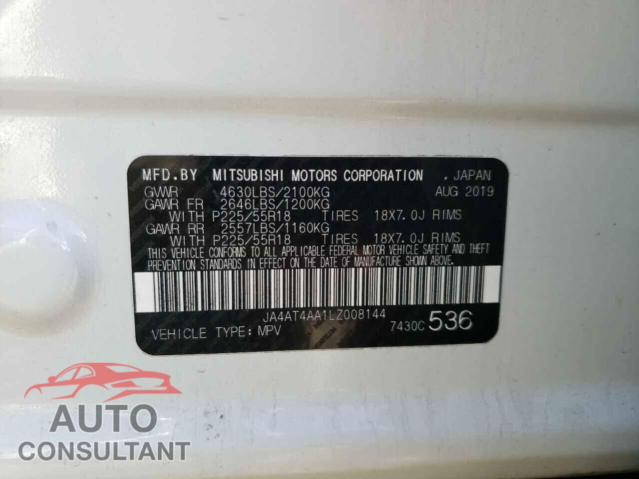 MITSUBISHI ECLIPSE 2020 - JA4AT4AA1LZ008144