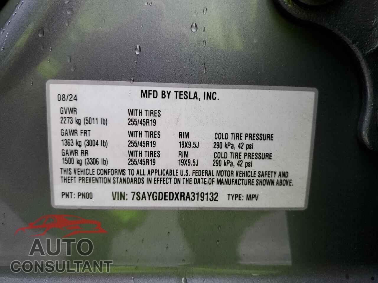 TESLA MODEL Y 2024 - 7SAYGDEDXRA319132