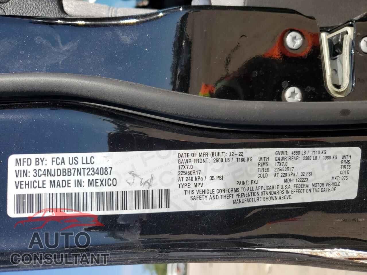 JEEP COMPASS 2022 - 3C4NJDBB7NT234087