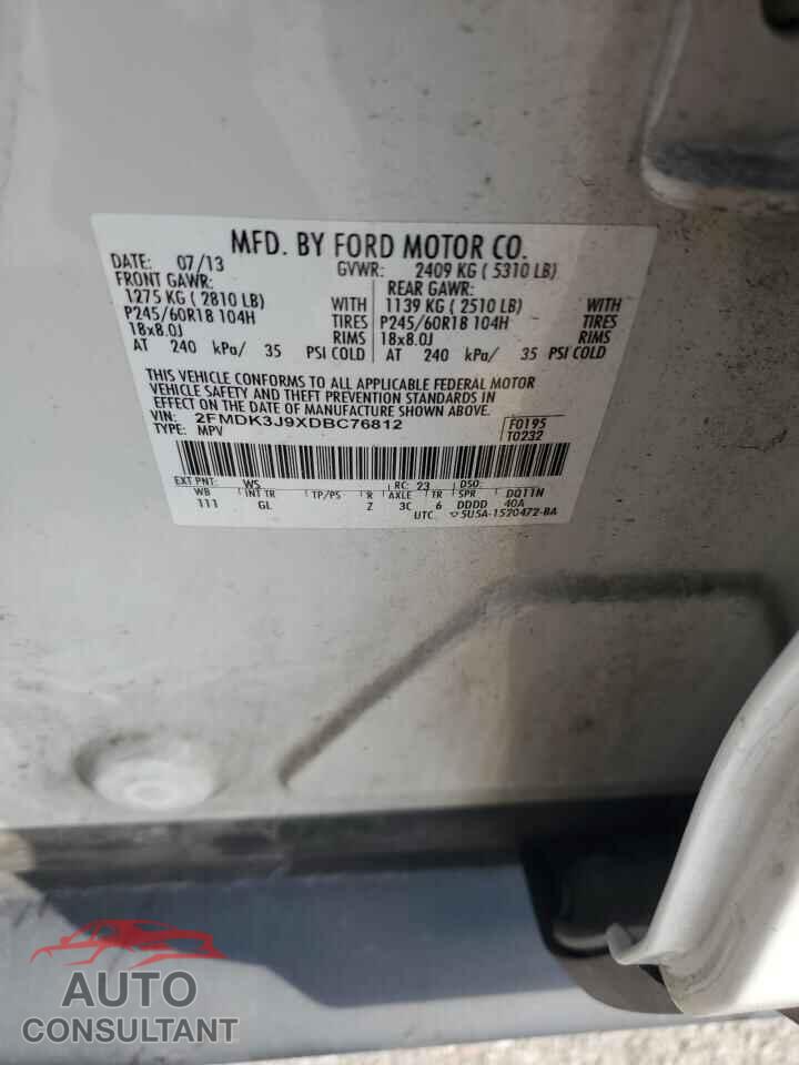FORD EDGE 2013 - 2FMDK3J9XDBC76812