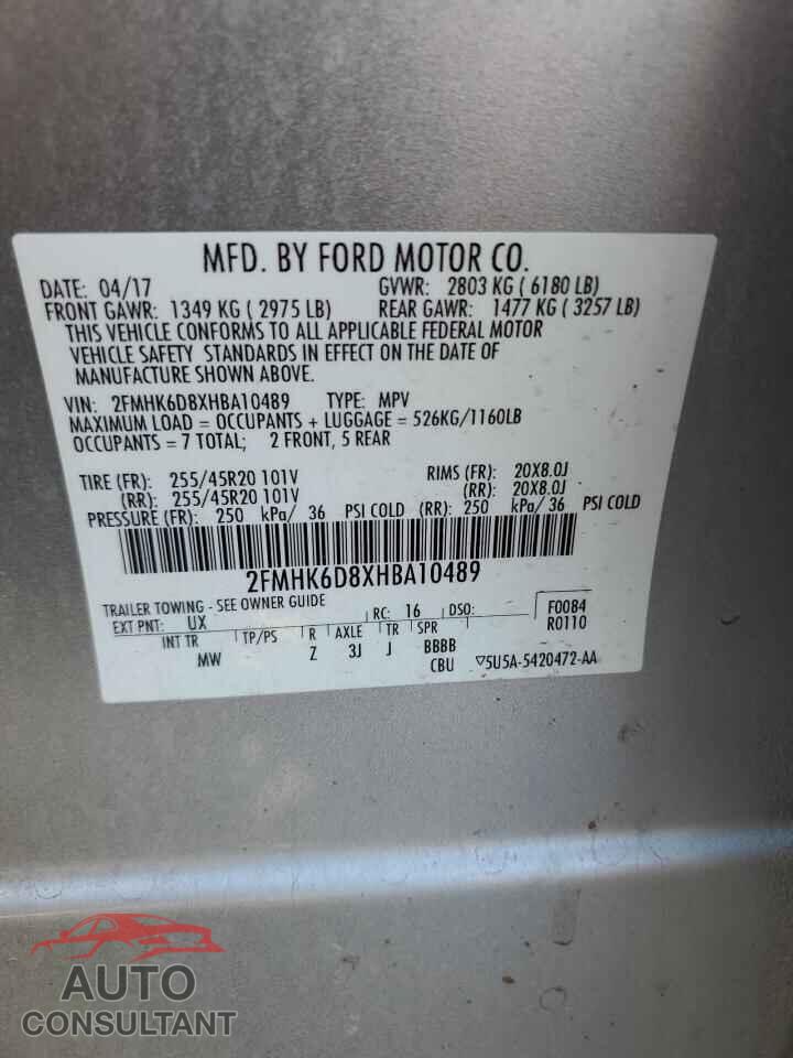 FORD FLEX 2017 - 2FMHK6D8XHBA10489