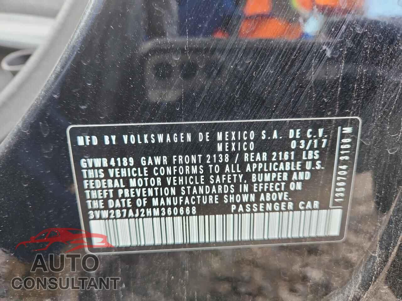 VOLKSWAGEN JETTA 2017 - 3VW2B7AJ2HM360668