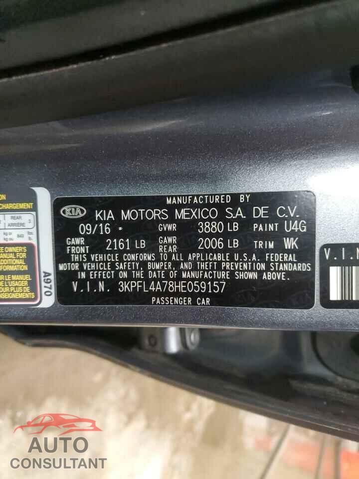 KIA FORTE 2017 - 3KPFL4A78HE059157