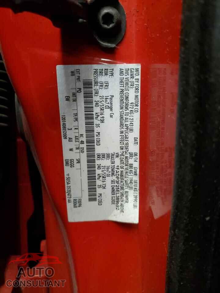 FORD FOCUS 2014 - 1FADP3F25EL389592
