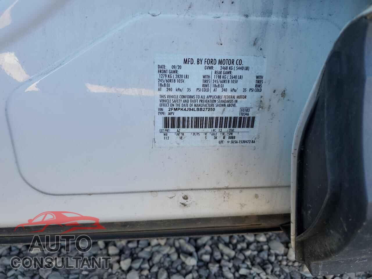 FORD EDGE 2020 - 2FMPK4J94LBB27250