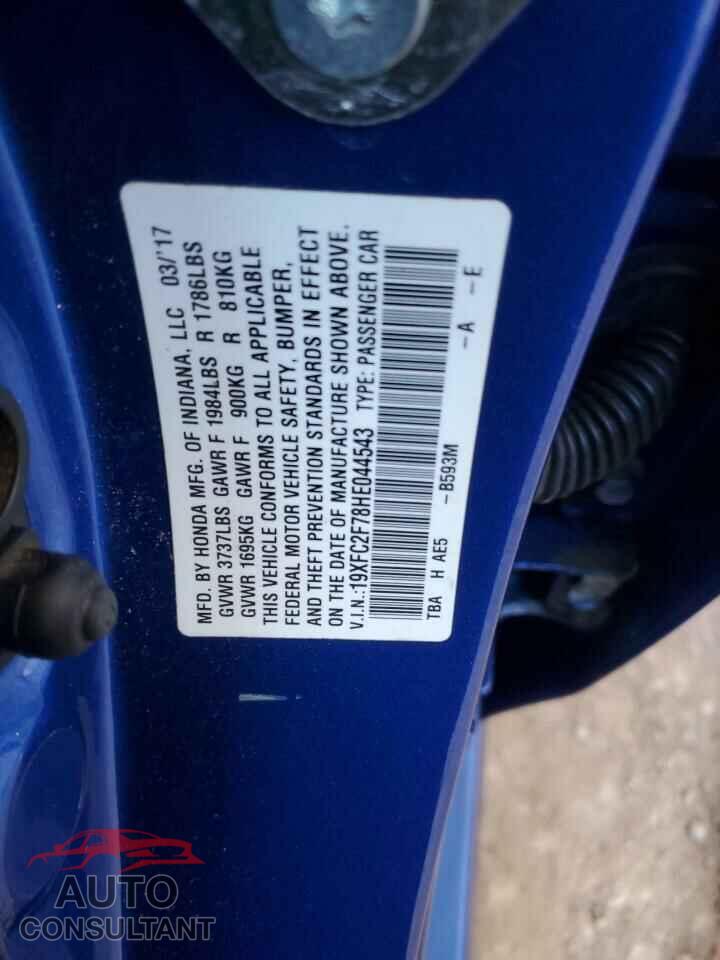 HONDA CIVIC 2017 - 19XFC2F78HE044543