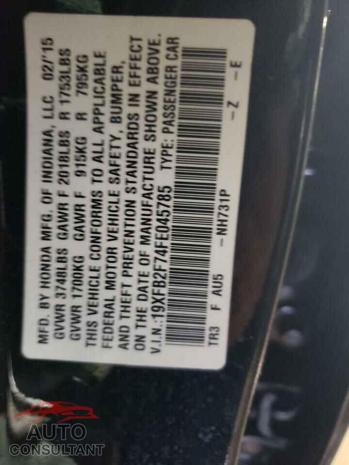 HONDA CIVIC 2015 - 19XFB2F74FE045785