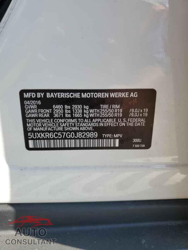 BMW X5 2016 - 5UXKR6C57G0J82989