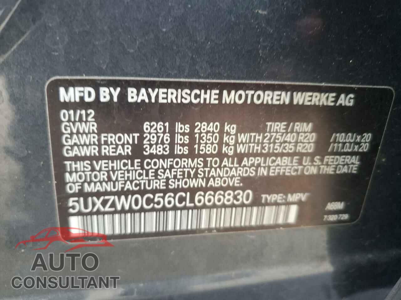 BMW X5 2012 - 5UXZW0C56CL666830