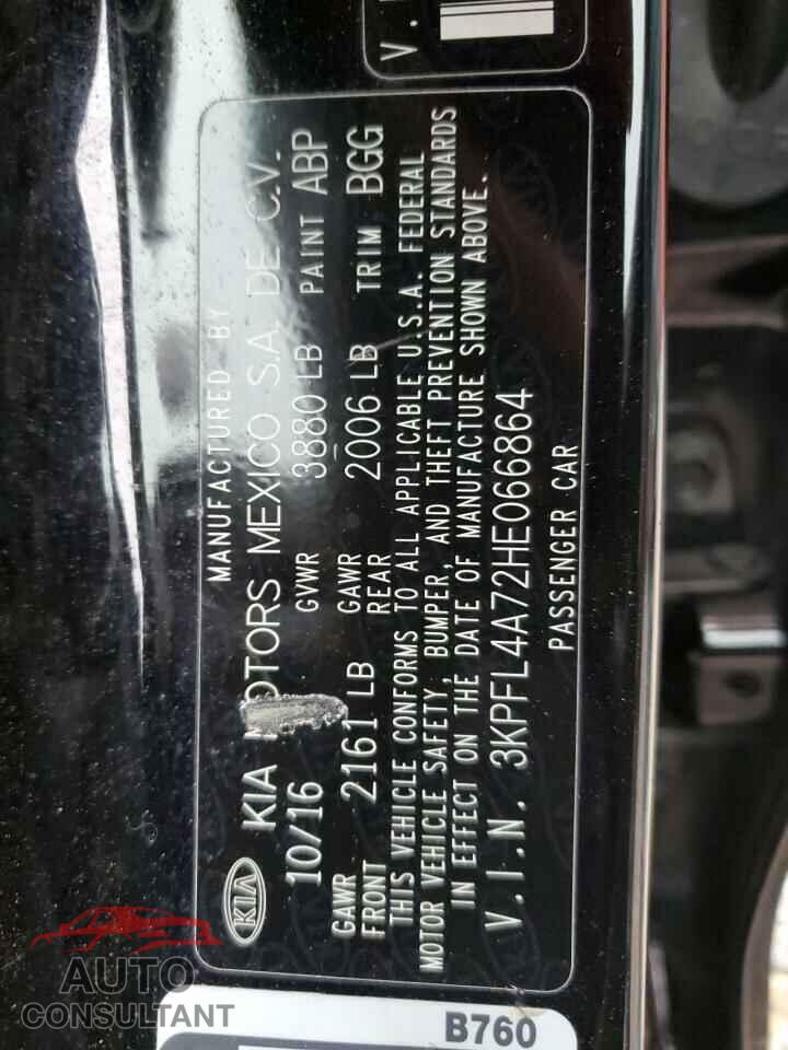 KIA FORTE 2017 - 3KPFL4A72HE066864
