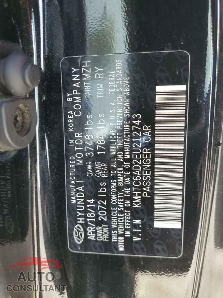 HYUNDAI VELOSTER 2014 - KMHTC6AD2EU212743