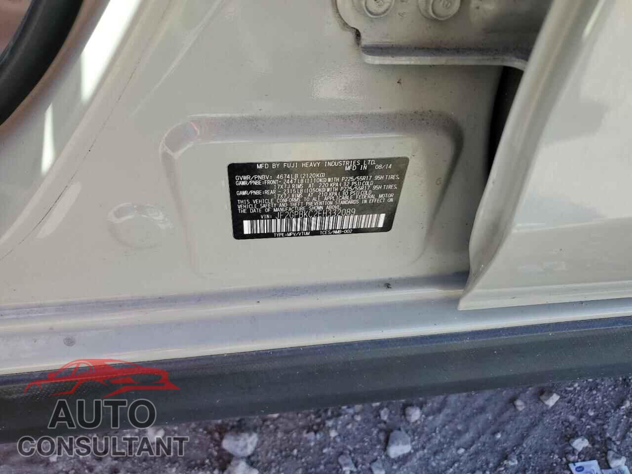 SUBARU XV 2014 - JF2GPBKC2EH332089