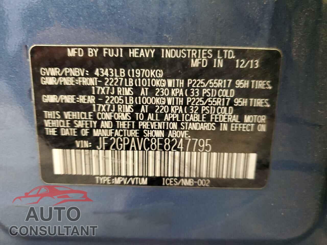 SUBARU XV 2014 - JF2GPAVC8E8247795