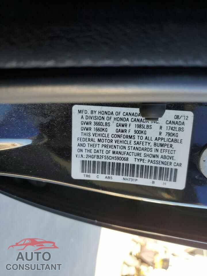 HONDA CIVIC 2012 - 2HGFB2F55CH590068