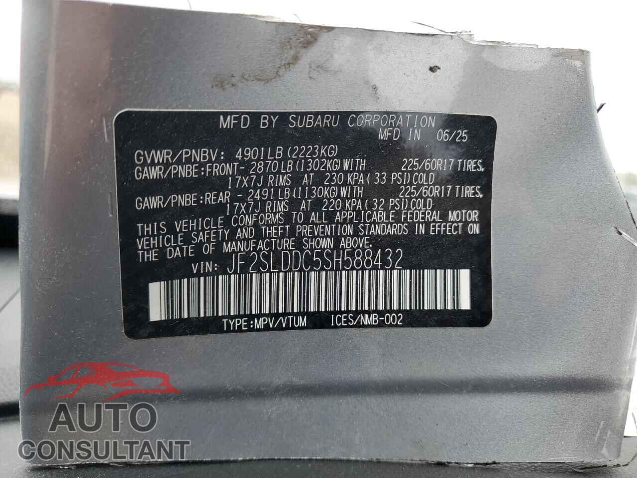 SUBARU FORESTER 2025 - JF2SLDDC5SH588432