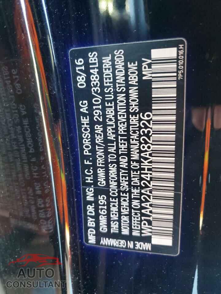 PORSCHE CAYENNE 2017 - WP1AA2A24HKA82326