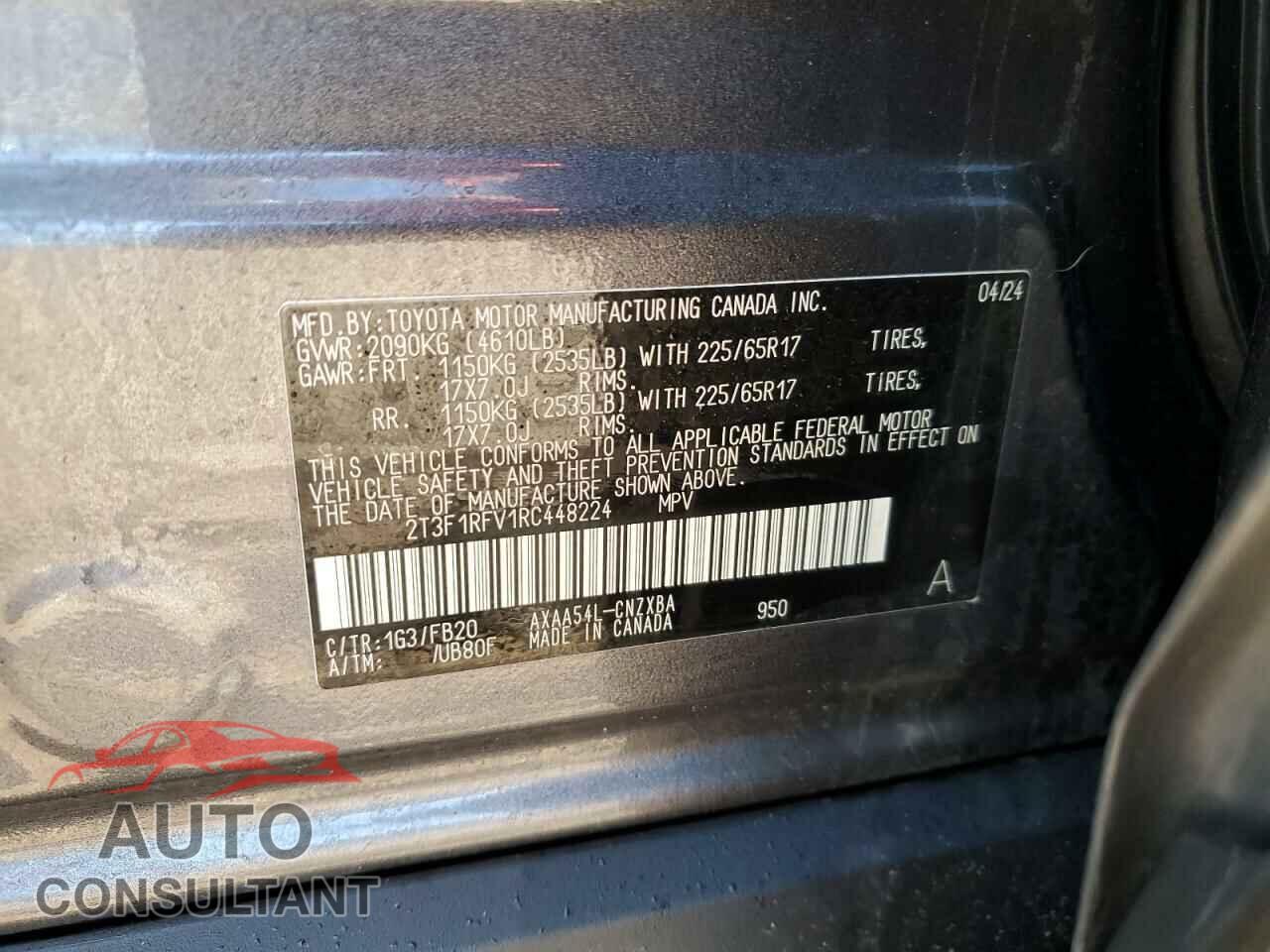 TOYOTA RAV4 2024 - 2T3F1RFV1RC448224