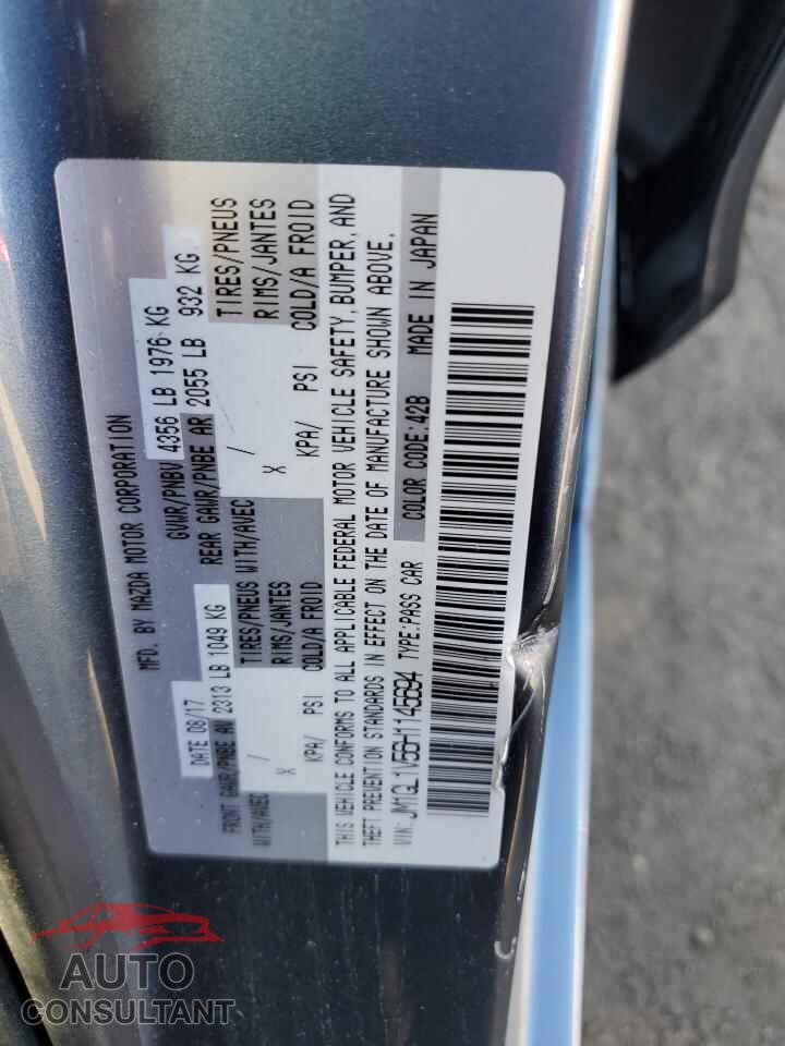 MAZDA 6 2017 - JM1GL1V56H1145694