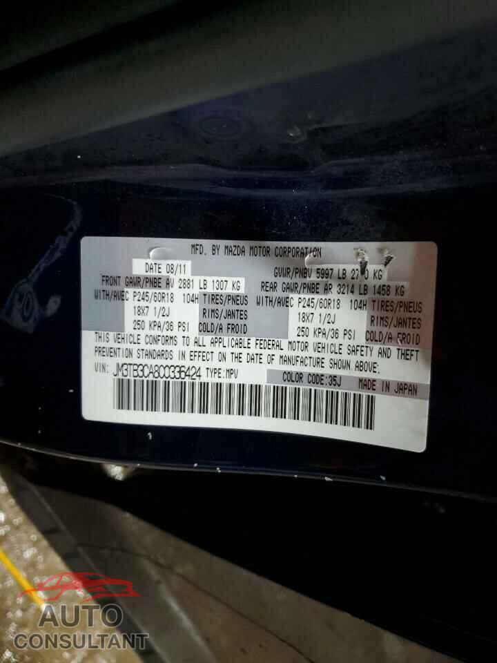 MAZDA CX-9 2012 - JM3TB3CA8C0336424